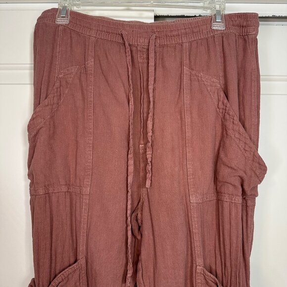 Free People Feelin Good Utility Linen & Cotton Blend Pants in Mauve - Medium - Picture 6 of 12